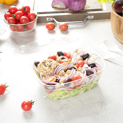 Restaurantware Thermo Tek 32 Ounce Deli Food Containers 100 Anti-Fog Hinged Lid Containers - Freezable Rectangle Clear Plastic To Go Food Containers Disposable - size: 32 oz