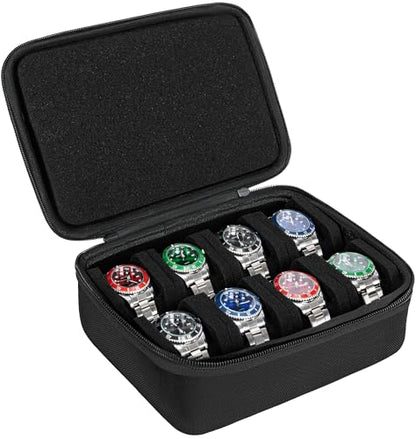 8 slots watch storage box, portable hard watch travel box, watch storage display storage box, padded watch portable box for watches - size: 8 Slots