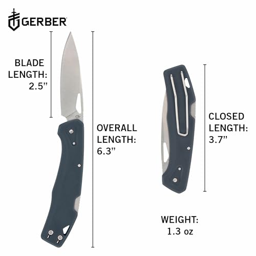 Gerber Gear LST - EDC Pocket Knife - Survival Tactical Tool for Travel, Camping & Outdoor Adventure - Lightweight & Compact Folding Knife - Stainless Steel Blade - Blue - color: Blue