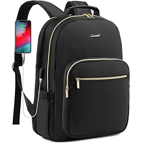 LOVEVOOK Laptop Backpack for Women, 17 Inch Large Capacity Travel Computer Work Bags, Business Nurse Backpack Purse for Womens, Black - color: Black D, size: 17-Inch
