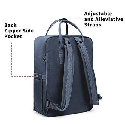 KALIDI Casual Laptop Backpack 15 Inches Classic Camping Rucksack Travel Outdoor Square Daypack College Hiking Gym Bag, Grey Blue - color: Grey Blue