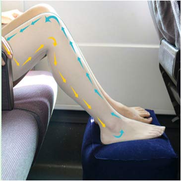 Inflatable Travel Foot Rest Pillow, Adjustable Height Leg Rest Pillow for Cars, Home, Office, Trains, Airplane, Make a Flat Bed for Baby, Kids, Toddlers, Blue, 2 Pack - color: Blue 2