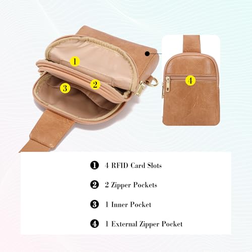 INICAT Anti Theft Crossbody Bags for Women Travel Small Sling Bag Fanny Packs Cross Body Purses Everyday - color: Earth Yellow Antitheft, size: Large