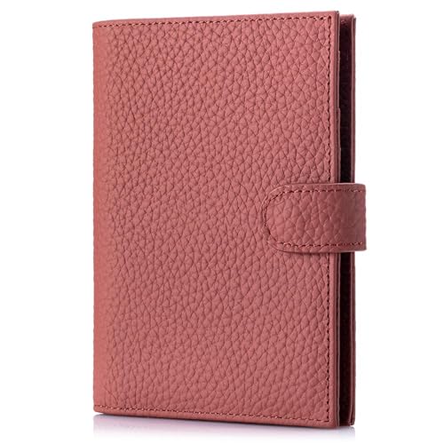 Slim RFID Passport Wallet for Women – Leather Travel Wallet Womens with Passport Slot & Card Slots, Zippered Coin Pocket & Cash Holder Travel Organizer Burnt Sienna (Brick Red) - color: Brick Red