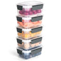 YORY 3 cup Plastic Food Storage Containers with Lids Nestable Freezer Dishwasher Safe Rectangle Container Set,5-Pack - size: 3 cups