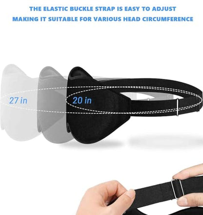 Sleep Eye Mask for Men Women, Sleeping Mask for Side Sleeper, Travel Blackout Night Blindfold Eye Shade Cover with Adjustable Strap (Black) - color: Black