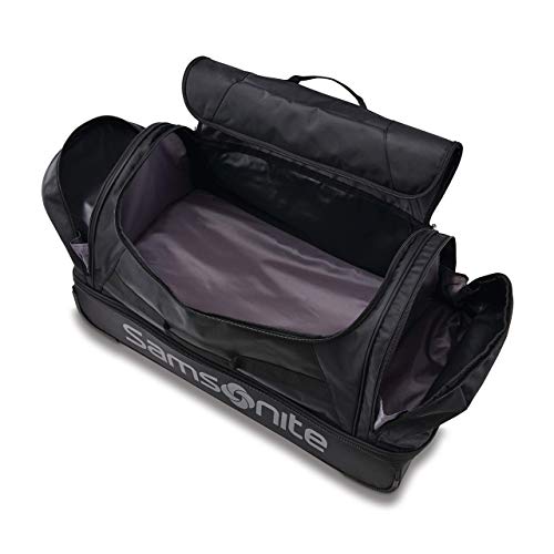 Samsonite Andante 2 Wheeled Duffel Bag – 22-Inch Durable Rolling Luggage with Inline Skate Wheels, Push-Button Handle & Spacious Compartments – Travel-Friendly and Lightweight - All Black - color: All Black, size: 22-Inch