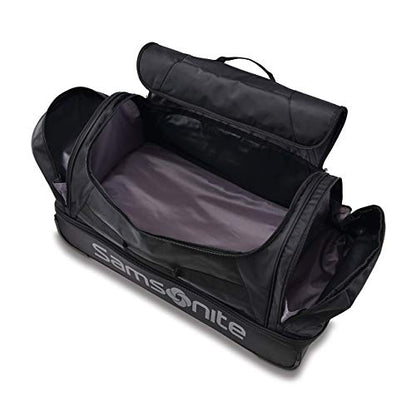 Samsonite Andante 2 Wheeled Duffel Bag – 28-Inch Durable Rolling Luggage with Inline Skate Wheels, Push-Button Handle & Spacious Compartments – Travel-Friendly and Lightweight - All Black - color: All Black, size: 28-Inch