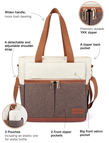 JOYHILL Lunch Bag for Man, Lunch Tote for Woman, Leakproof Insulated Lunch Box with Shoulder Strap, Adult Reusable Lunch Cooler Tote Bags for Work PicnicCamping Beach (B-BROWN) - color: B-BROWN