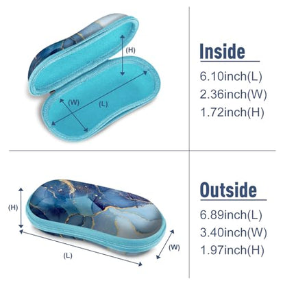 FINTIE Sunglasses Case, Hard EVA Shell Shockproof Sport Glasses Case with Metal Carabiner Travel Zipper Eyeglasses Holder - color: Z-ocean Marble