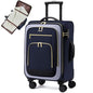 LOVEVOOK Carry on Luggage 22x14x9 Airline Approved, 22 Inch Large Rolling Suitcase with Garment Bag, Spinner Wheels & TSA Lock, 49L Softside Lightweight Underseat Carryon Luggage for Women Men Travel - color: Navy Blue-gray blue-black, size: 22 Inch With