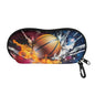 AFPANQZ Glasses Case with Carabiner Hanging Portable Neoprene Zipper Sunglasses Case Soft Lightweight - color: Basketball Flame Smoke