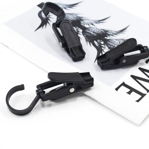BokWin 20PCS Super Strong Plastic Swivel Hanging Hooks Home Travel Swivel Hanging Laundry Hooks Clip, Windproof Clip, 4.13inch, Black - size: black,20pcs