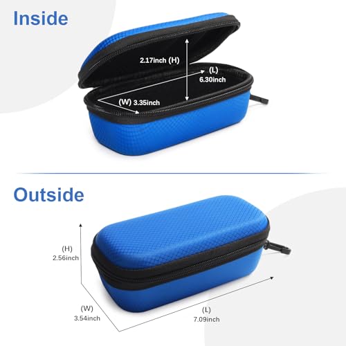 Bukere Double Eyeglasses Case with Adjustable Slots, EVA Hard-shell Travel Dual Glasses Sunglasses Organizer for Men Women - color: Blue