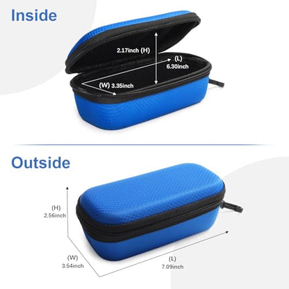 Bukere Double Eyeglasses Case with Adjustable Slots, EVA Hard-shell Travel Dual Glasses Sunglasses Organizer for Men Women - color: Blue