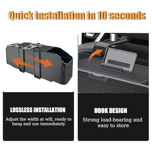 Back Seat Car Organizer,4 in 1 Multifunctional Car Back Seat Storage Box with Trash Can Drink Cup Holder Tissue Box, for Hold Phone,Snacks, Drinks, Handbag-Grid - color: Gird