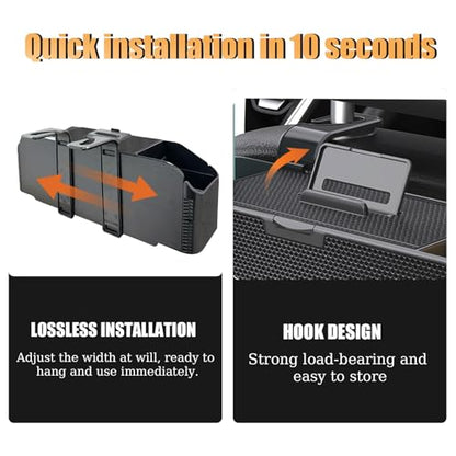Back Seat Car Organizer,4 in 1 Multifunctional Car Back Seat Storage Box with Trash Can Drink Cup Holder Tissue Box, for Hold Phone,Snacks, Drinks, Handbag-Grid - color: Gird