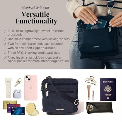 Baggallini Securtex Anti-Theft Crossbody - color: French Navy