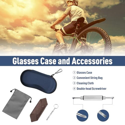 FINTIE Sunglasses Case, Hard EVA Shell Shockproof Sport Glasses Case with Metal Carabiner Travel Zipper Eyeglasses Holder - color: Dark Blue