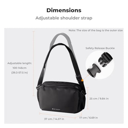 K&F CONCEPT Camera Sling Bag Crossbody Bag Waterproof Camera Shoulder Backpack DSLR/SLR/Mirrorless Camera Case - color: 11 Black Large