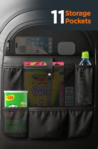 2-Pack for Tesla Model Y/3 2017-2026, Custom Fitted Seat Back Kick Protectors with Storage Pockets - Rear Passenger Organizer for Kids, Zippered Accessories Slots - size: 2 Pack