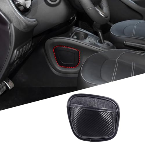 Center Console Hanging Organizer Storage Bag Compatible with Mercedes Benz Smart 453 Fortwo Forfour 2016-2021, Gear Shift Side Pocket Organizer Interior Accessories (Carbon Fiber) - color: Carbon Fiber