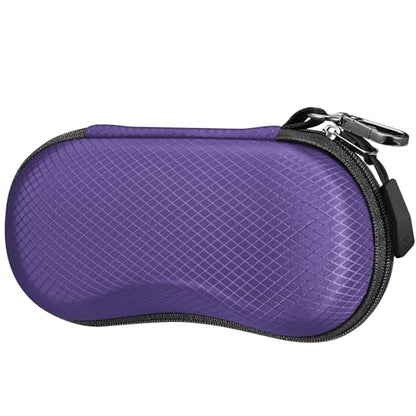 FINTIE Sunglasses Case, Hard EVA Shell Shockproof Sport Glasses Case with Metal Carabiner Travel Zipper Eyeglasses Holder - color: Voilet