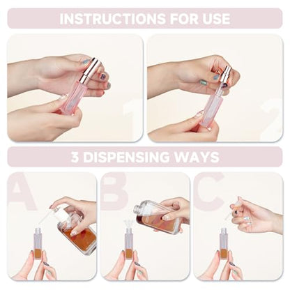 Perfume Travel Refillable Atomizer, 3 Pack 10ml Leak Proof Refillable Perfume Bottle for Air Travel, Purse and Business Trips, Glass Atomizer Sprayer for Cologne with Funnel & Pipette - color: Pink