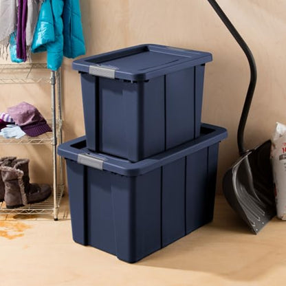 Sterilite 12-Pack Storage Bins with Lids, Heavy Duty Totes, Tuff1, 18 Gallon, Dark Indigo - color: Dark Indigo, size: 18 Gallon (12 Pack)