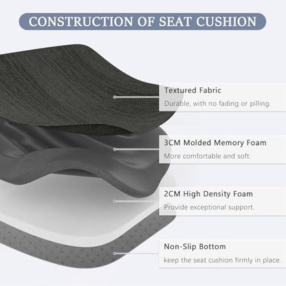 baibu Kitchen Chair Cushions Set of 4, Dual-Layer Patented Design Memory Foam Dining Chair Pads with Ties and Washable Cover, 4 Pack, 17" x 16" x 2", Black - color: Black, size: 4 Count (Pack of 1)