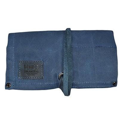 Hide & Drink, Waterproof Waxed Canvas Travel Watch Roll Organizer with 4 Slots, Easy Carry On Watchlover Storage, Handmade Travel Case, Blue Mar - color: Blue Mar