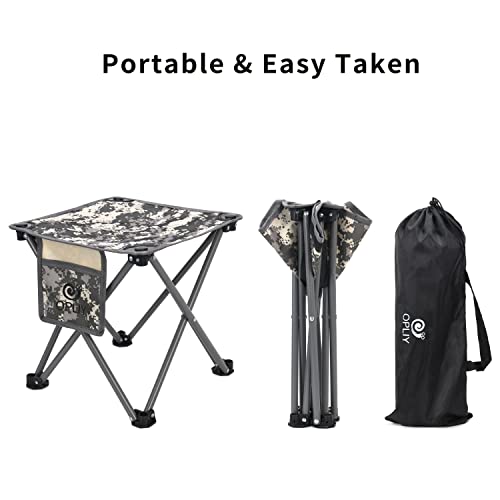 Opliy Camping Stool 2 Pack,13.5 Inch Portable Folding Stool for Outdoor Gardening and Beach Hiking Fishing,Foot Stool with Carry Bag (Camouflage) - color: Camouflage