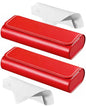 RayLove Hard Shell Glasses Case, Lightweight Leather Eyeglass Case, Travel-Friendly Sunglasses Protector for Men & Women - color: 2, Red