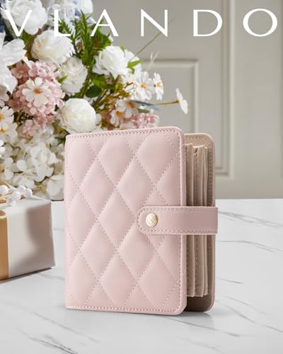 VLANDO Travel Jewelry Organizer Case,Travel Gifts for Women,Portable Jewelry Storage Book Ring Binder with Clear Zipper Velvet Jewelry Pouch Bag-Pink - color: Pink