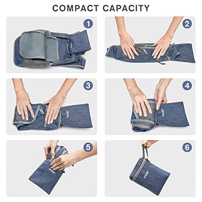 G4Free 10L/15L Hiking Backpack Lightweight Packable Hiking Daypack Small Travel Outdoor Foldable Shoulder Bag - color: Dark Blue, size: 15L