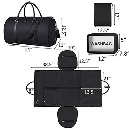 Garment Bag for Travel Convertible Carry On Garment Bag Large Travel Duffel Bags for Women 2 in 1 Hanging Suitcase Suit Travel Bags for Women & Men 3pcs Set - color: G-black Houndstooth