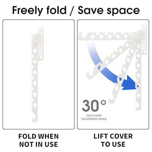 Wall Mounted Clothes Drying Rack, Wall Clothes Hanger Hook for Laundry Room, Clothes Hanger Foldable, Wall Rack Indoor, Perfect for Small Spaces, White 2 Packs - color: White 2 Pack