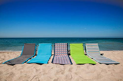 PICNIC TIME Beachcomber Portable Beach Mat - Soft Beach Lounger - Backpack Beach Chair & Tote, (Horizon Blue) - color: Horizon Blue