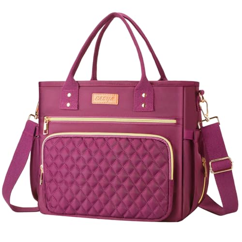 EASYA Large Lunch Bags for Work Insulated/Insulated Adult Lunch Box for Women/Durable Nylon Thermal Lunch Bag for Women/Leakproof Cooler Lunch Tote Bag with Storage Pocket (Burgundy Red) - color: Burgundy Red