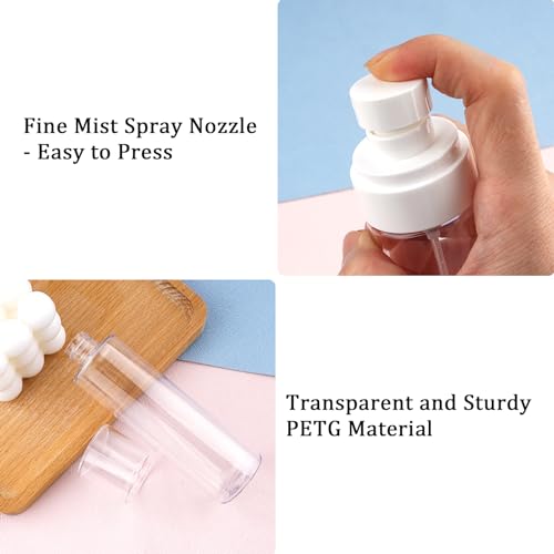 Cosywell Fine Mist Spray Bottles TSA Approved 3.4oz/100ml 3 Pack Leak Proof Travel Size Bottles Refillable Plastic Hair Spray Bottle for Perfume Skincare Toners Water Cosmetics (3Clear)