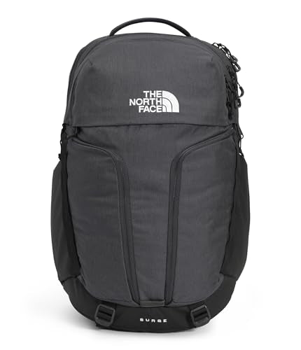THE NORTH FACE Surge Commuter Laptop Backpack | Daypack With Water Repellent Finish, 16" Laptop Sleeve, Reflective Details - color: Asphalt Grey Light Heather/Tnf Black-npf, size: One Size