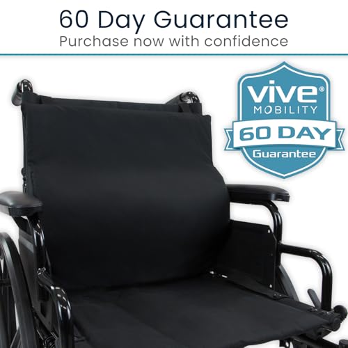 Vive Wheelchair Lumbar Support Cushion for Sling Back Wheel Chairs - Chair Pad for Back Pressure Relief - Memory Foam Backrest - Fits Most Wheelchairs & Transport Chairs - Improves Posture - size: 17"x16"x3