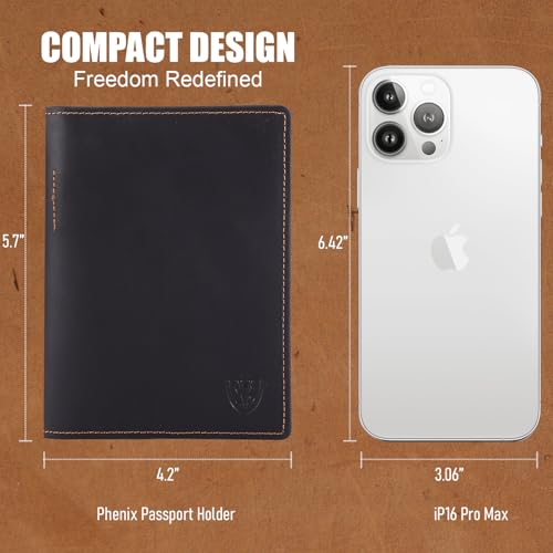 STAR VISTA Phoenix Leather Passport Holder, Full Grain Cowhide Travel Wallet - RFID Blocking, ID Window, Zipper Pocket, Pen & Notebook Included, Dark Chocolate - color: Dark Chocolate Cowhide