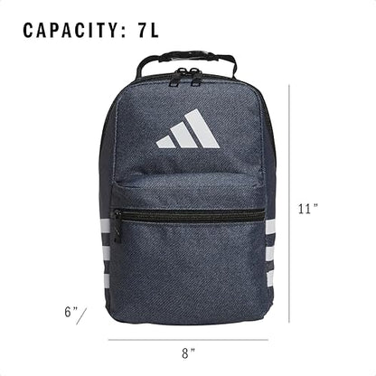adidas Kids Santiago Lunch Bag – Insulated Cooler Lunchbox for Girls & Boys, 8L, Clear Sky Blue/White/3, One Size - color: Clear Sky Blue/White/3