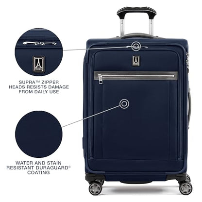 Travelpro Platinum Elite Softside Expandable Luggage, 8 Wheel Spinner Suitcase, TSA Lock, Men and Women, Dark Blue, 2-Piece Set (21/25) - color: Dark Blue, size: 2-Piece Set (21/25)