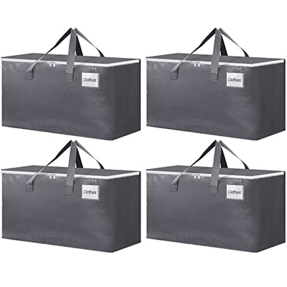 BlissTotes Large Moving Boxes and with Zippers & Handles Moving Supplies with lids, Heavy Duty Totes for Storage Bags for Space Saving, Fold Flat, Moving and Storing 93L, 4 Pack - size: 93L-4 Packs