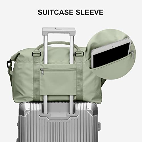 Sport Travel Duffle Bag Large Gym Tote Bag for Women, Weekender Carry on Bags for Airplane, Ladies Beach Overnight Bag Waterproof Luggage Bags with Wet Pocket Light Green - color: Light Green