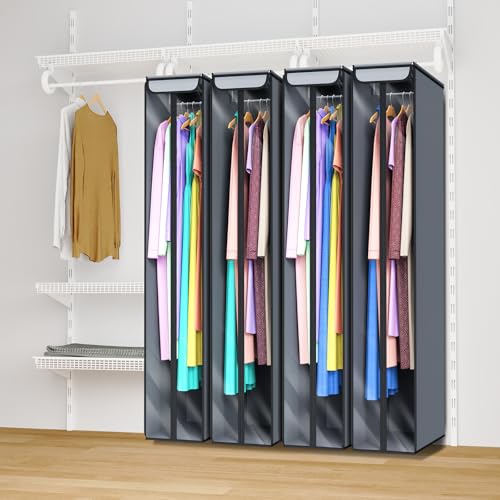 Univivi Garment Bags for Hanging Clothes 60", Hanging Garment Bags for Closet Storage with Large Clear Window, Garment Storage Bags for Suits, Coats, Dresses, 1 Pack - size: 60"-1PCS