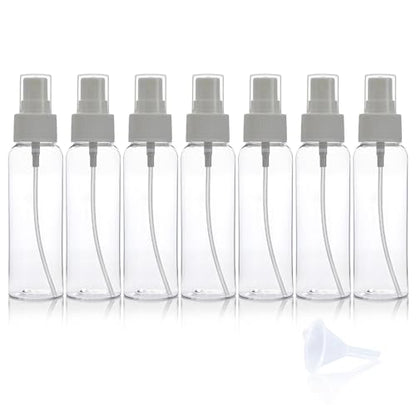 7Packs 50ml Spray Bottle,Travel Spray Bottles,Clear Empty Refillable Plastic Bottles,Mini Spray Bottle Small Spray Bottles Transparent Plastic Empty Refillable Holiday Travel Bottle