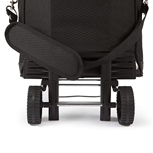 Picnic TIME Cellar 6-Bottle Wine Carrier & Cooler Tote, Insulated Padded Wine Cooler Bag for Travel, Portable Water-Resistant Wine Bag, (Black with Gray Accents) - style: Wine Carrier With Trolley